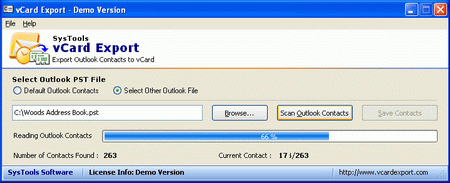 Convert Contacts from Outlook to vCard 4.0 screenshot