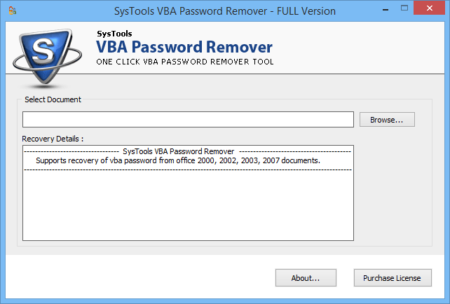 Click to view Recover VBA Project Password Free 1.2 screenshot